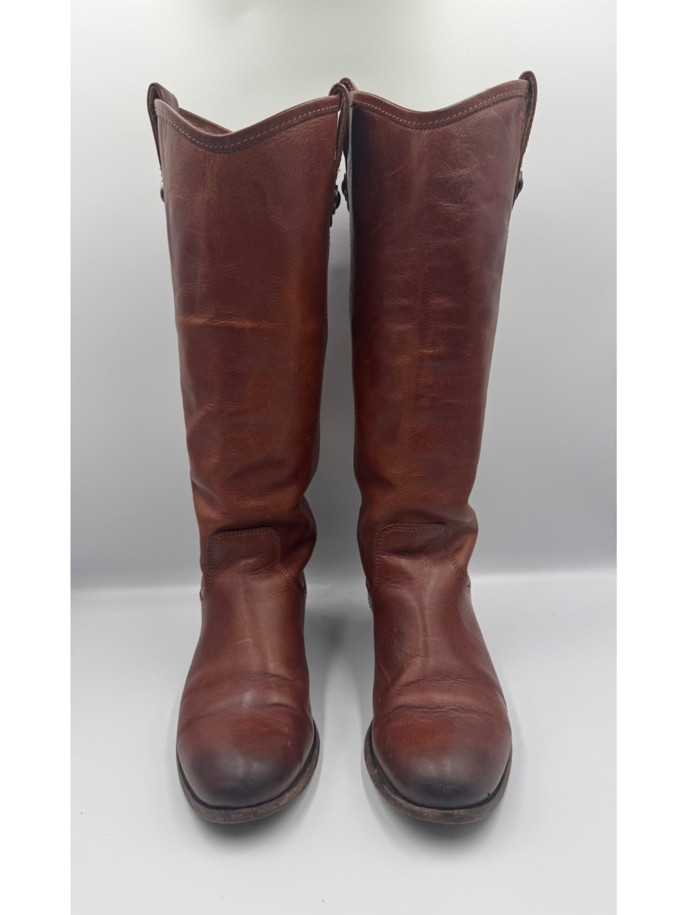 Frye Melissa Button Tall Leather Riding Boots - Size 6B